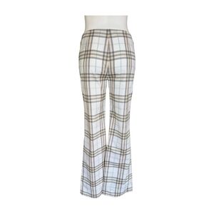 Burberry London Cotton Blend Novacheck Plaid‎ Flare Pants Size 6